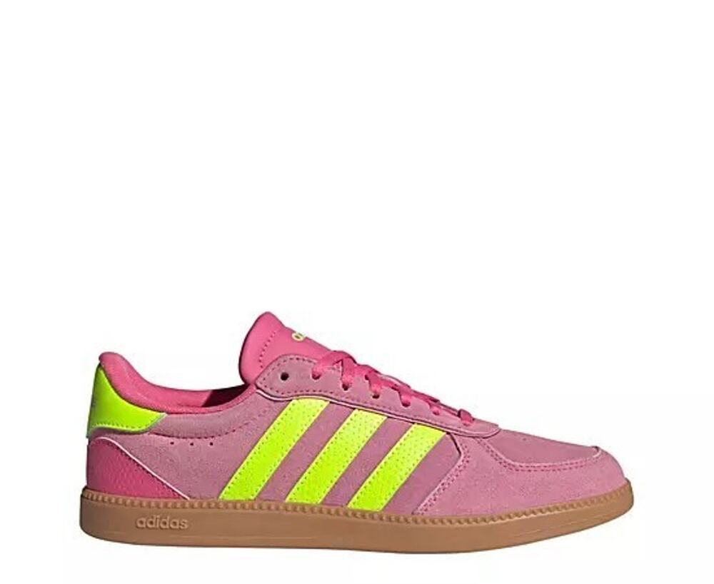 Adidas Women's Breaknet Sleek Sneakers (Pink/Lime/Gum)